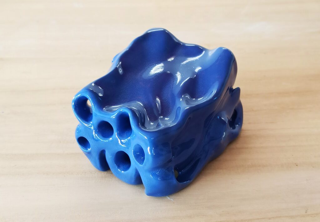 labyrint blauw porcelein